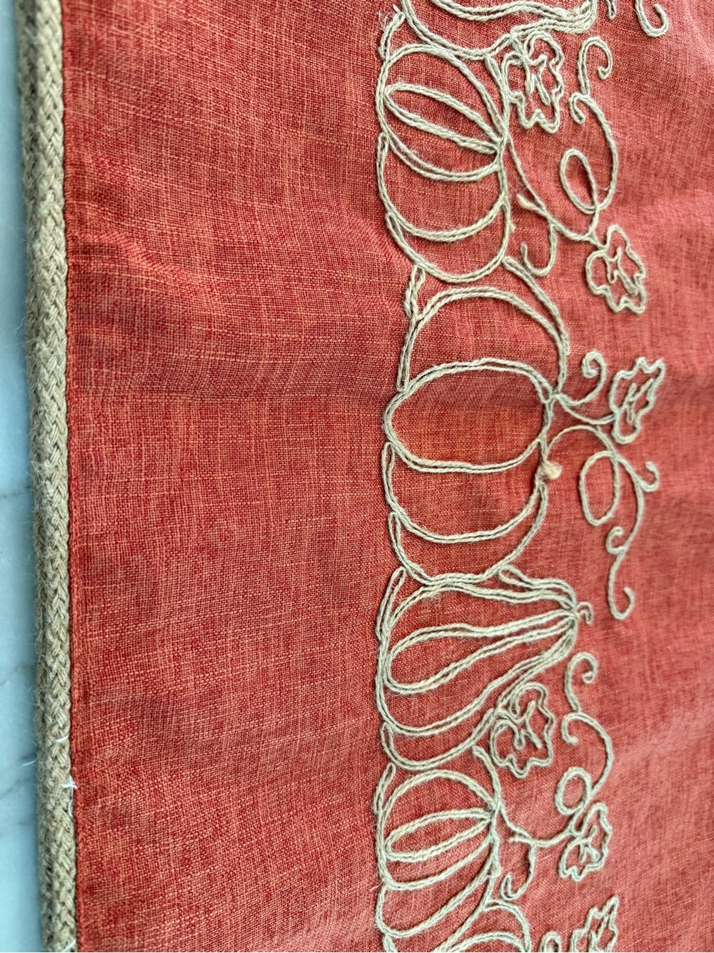 Embroidered Fall Pumpkin Table Runner - Picture 2 of 4